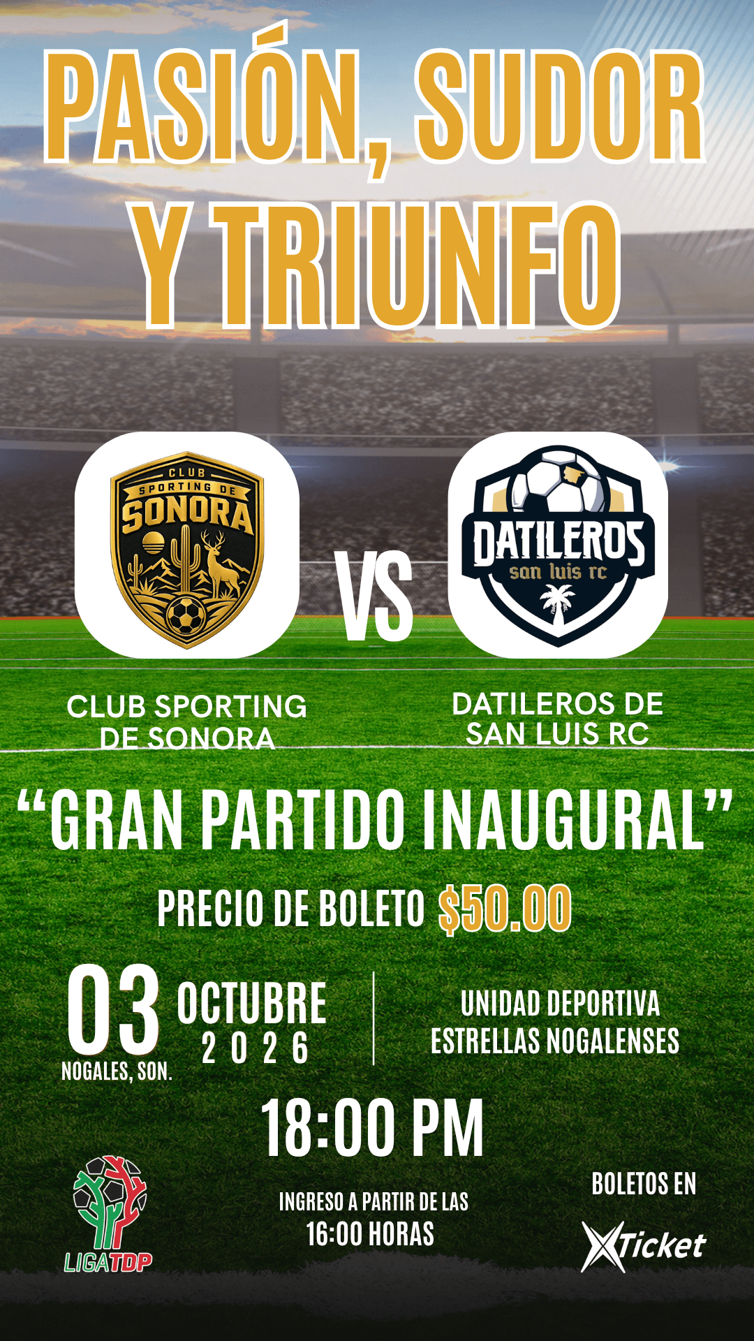Club Sporting de Sonora vs Datileros de San Luis RC